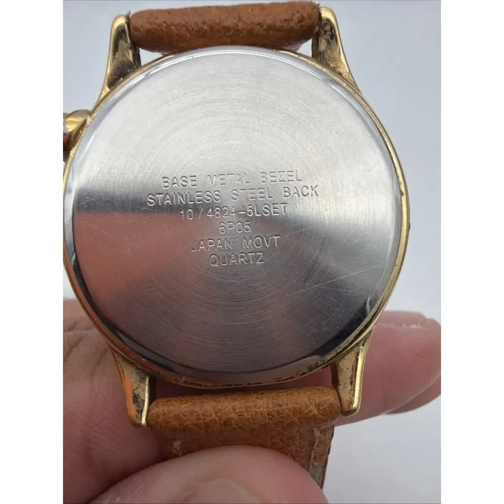 Vintage Anne Klein 35mm Watch 10/4824-5LSET 6P05 Multifunction Gold Tone Unisex